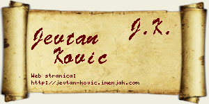 Jevtan Ković vizit kartica